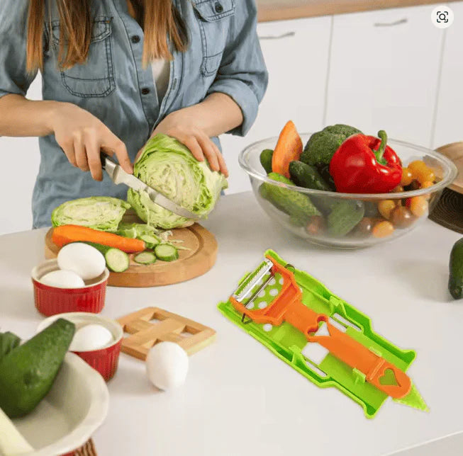 Pelador multifuncional 2 en 1 + Juego De 6 Cuchillos De Cocina Profesionales